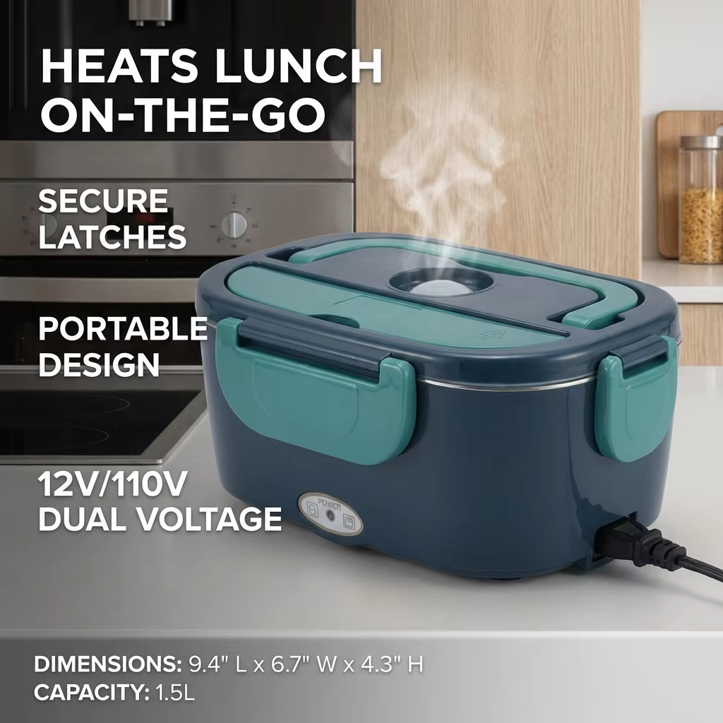 Baby Food Warmer Portable - 1,5L 60W Elektrische Draagbare Lunchbox Voedselverwarmer