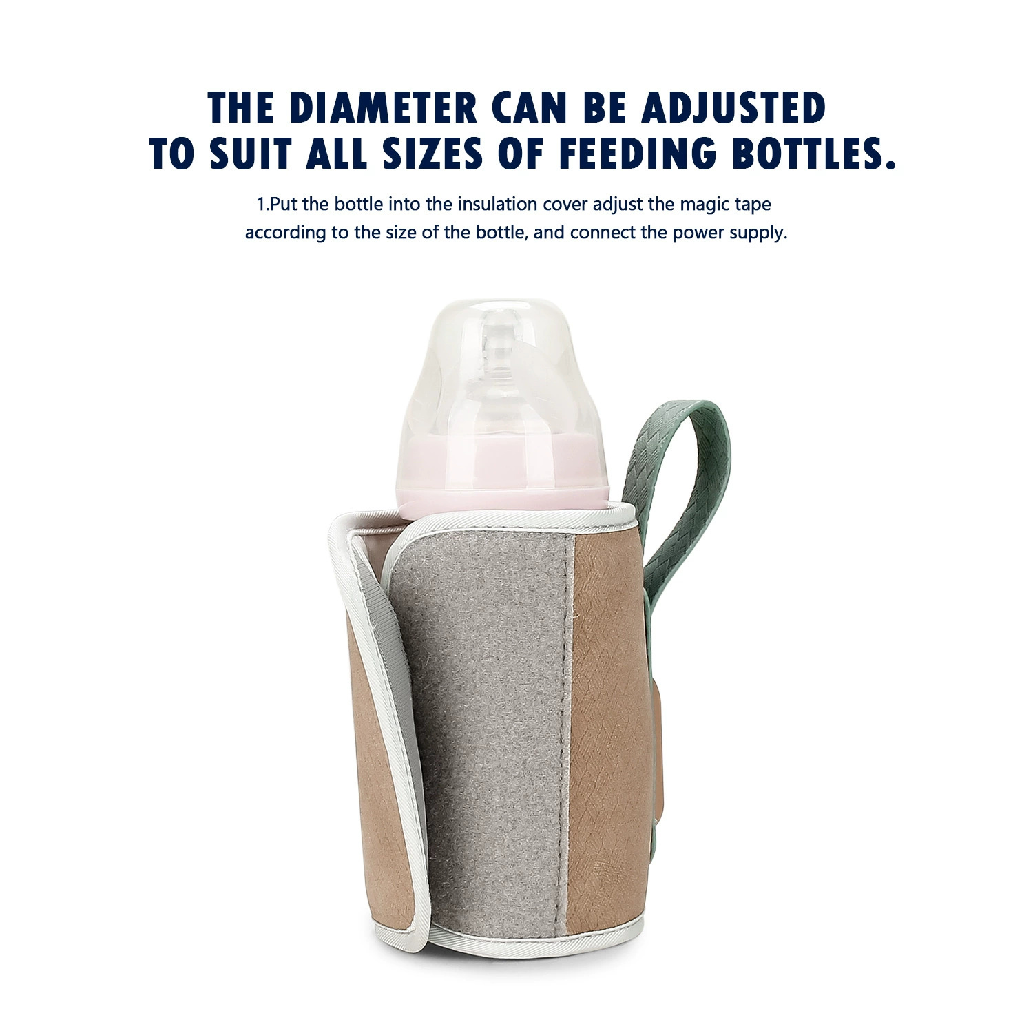 Baby Food Warmer Portable - Babyflessenwarmer Tas USB-aangedreven verwarming Geïsoleerde verwarmingstas