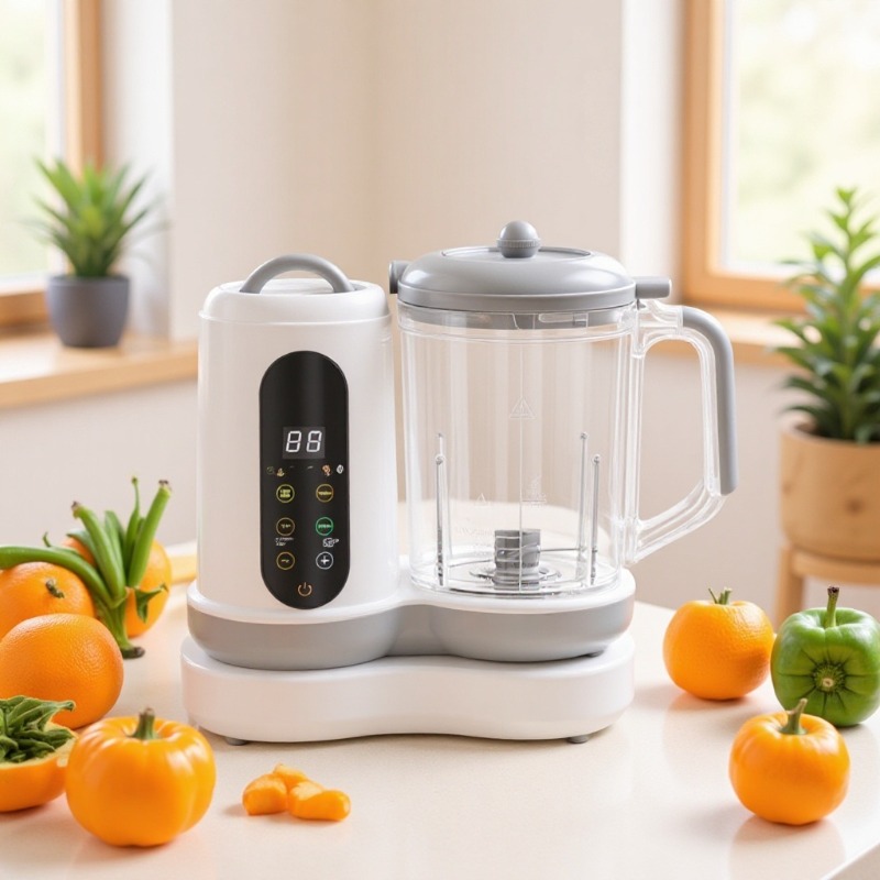 Baby Food With Iron - Automatische babyvoedingmaker, alles-in-één stoomkoker met timer