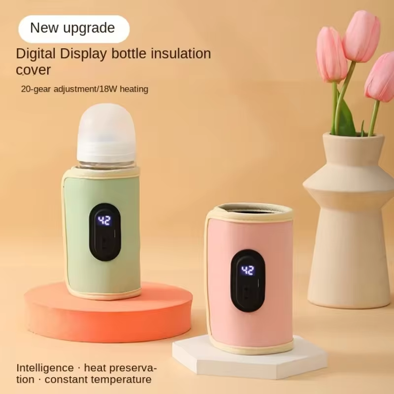 Baby Food Warmer Portable - Babymelkverwarmer Babyvoedingsflessenverwarmer, draagbare USB-flessenwarmer voor in