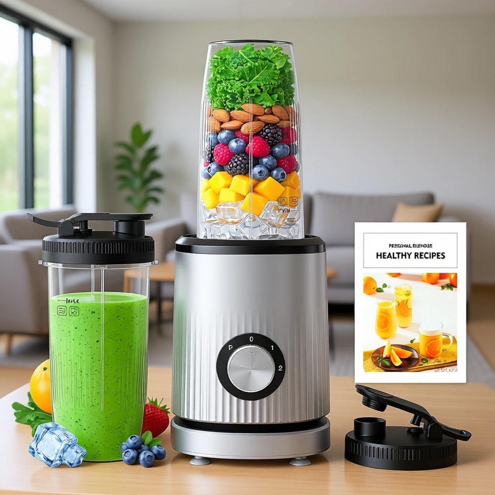 Baby Food Recipes - Draagbare persoonlijke smoothieblender met 2 bekers