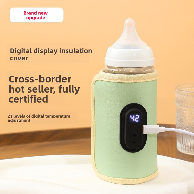 Baby Food Warmer Portable - Draagbare Digitale Display Babyflessenwarmer USB Auto