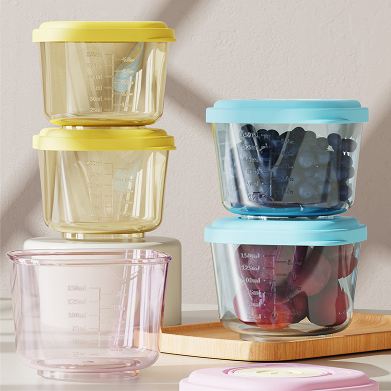 Baby Food Containers Glass - 6-delige opslagcontainers voor babyvoeding - PP-materiaal,
