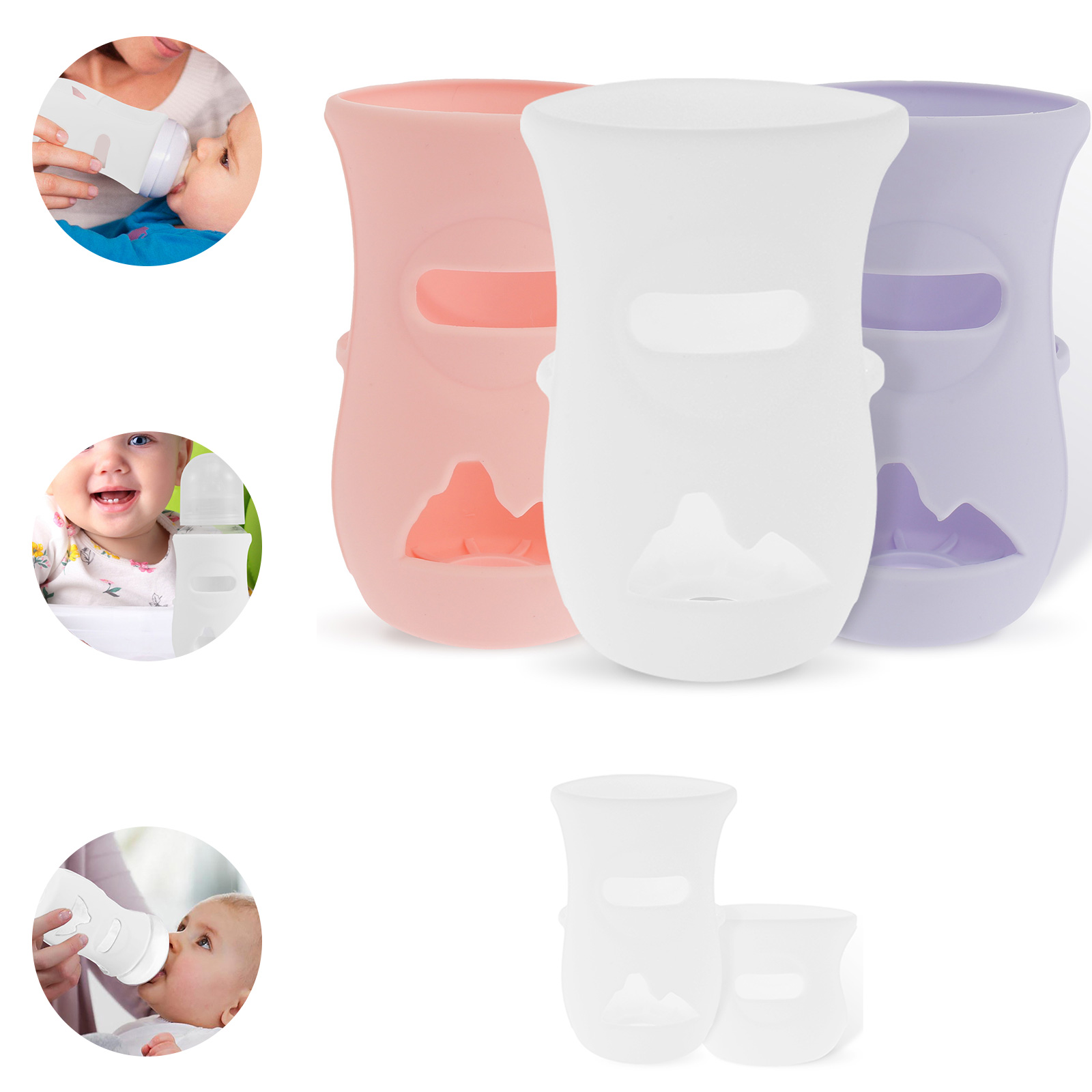 Baby Food Containers Glass - Siliconen hoezen Siliconen babyfleshoes Geïsoleerde glazen