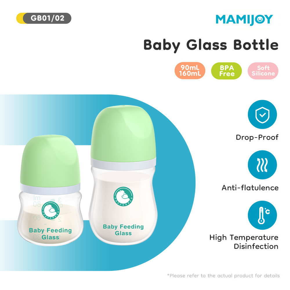 Baby Food Containers Glass - MAMIJOY 1 STKS Zuigelingenvoedingsflessen 90ML/160ML Babyfles