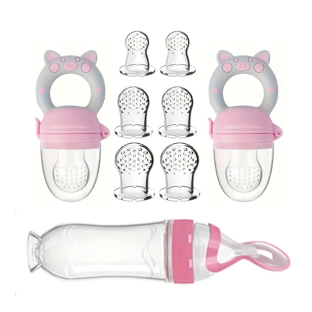 Baby Food Feeder - 9 stuks voedingsbestek: 1 siliconen zuigfles