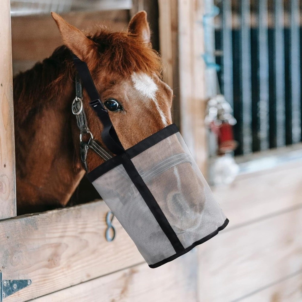 Meerkleurige lekvrije paardenv - Mesh Feeder Bag recensie en prijs