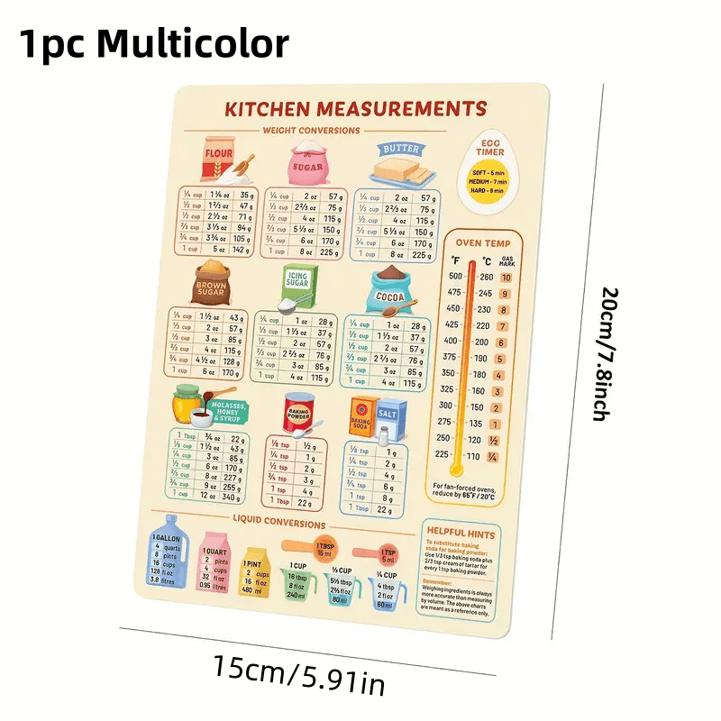 1PC keukenconversiegrafiek, ko - Baby Food Chart recensie en prijs