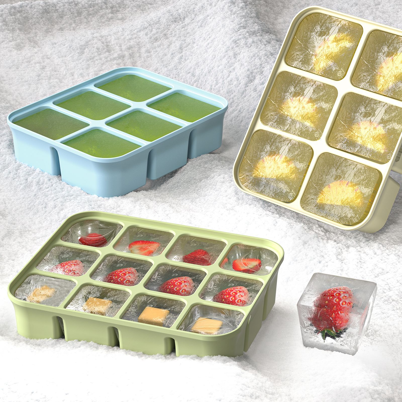 3-delige siliconen babyvoeding - Freezer Tray Baby recensie en prijs