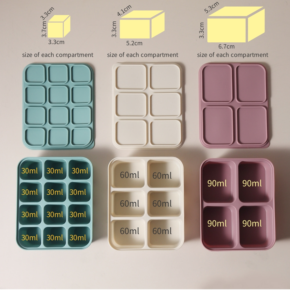 Baby-ijsblokjesvorm van silico - Freezer Tray Baby recensie en prijs