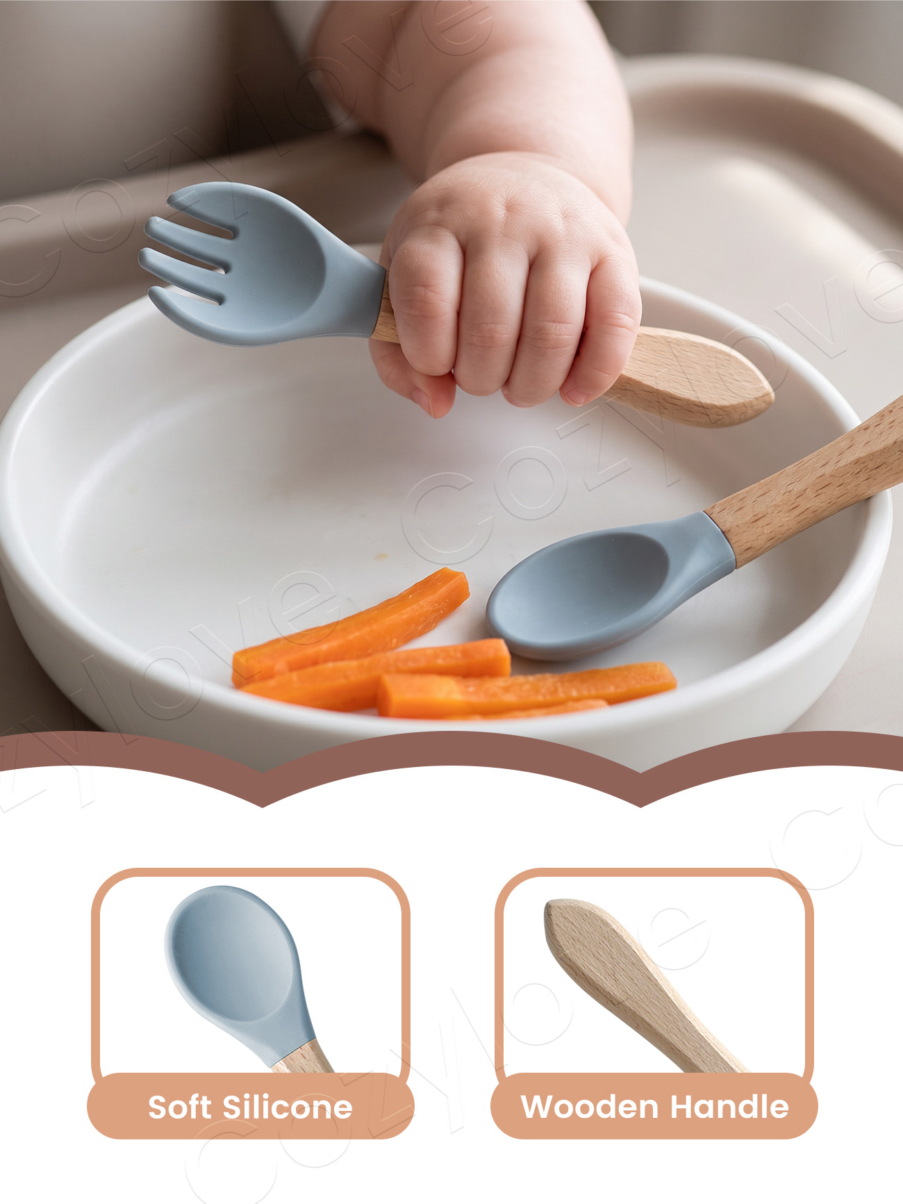 Baby siliconen vork- en lepels - Baby Food Bites recensie en prijs